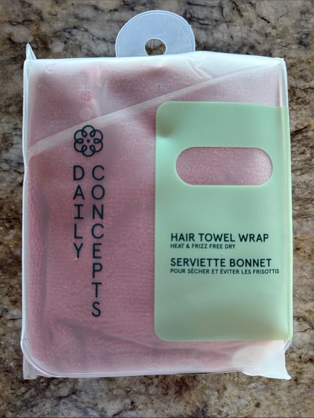 Daily Concepts Pink Hair Towel Wrap - Soft Frizz-Control Drying